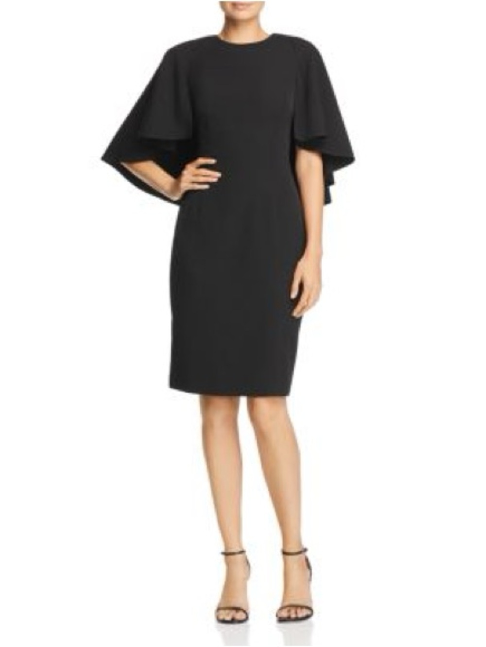 Eliza J Women’s Classic Black Cape-Sleeve Sheath Midi Dress NWT Size 8